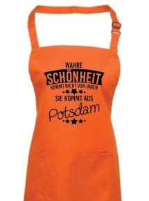 Kochschürze Wahre Schönheit kommt aus Potsdam, orange