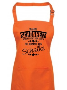 Kochschürze Wahre Schönheit kommt aus Schalke, orange