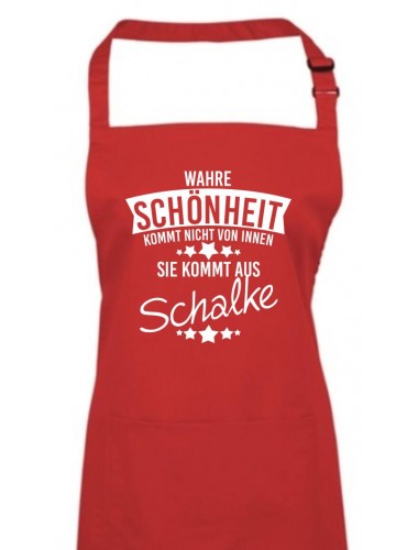 Kochschürze Wahre Schönheit kommt aus Schalke, rot