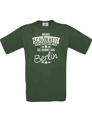 Unisex T-Shirt Wahre Schönheit kommt aus Berlin, grün, L