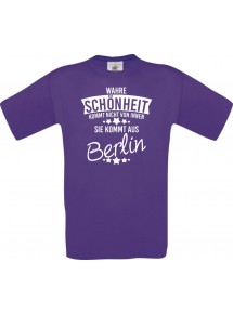 Unisex T-Shirt Wahre Schönheit kommt aus Berlin, lila, L