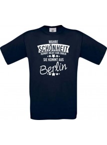 Unisex T-Shirt Wahre Schönheit kommt aus Berlin, navy, L
