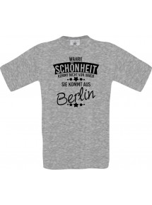 Unisex T-Shirt Wahre Schönheit kommt aus Berlin, sportsgrey, L