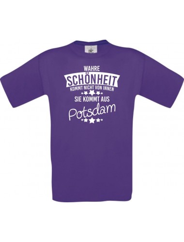 Unisex T-Shirt Wahre Schönheit kommt aus Potsdam, lila, L