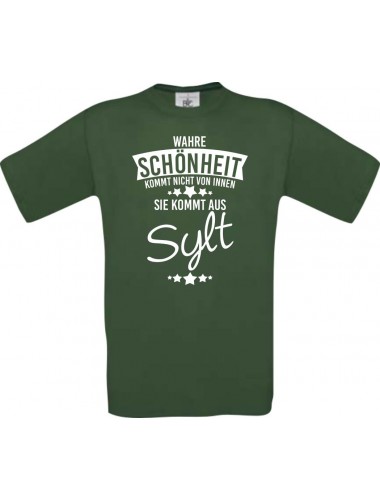 Unisex T-Shirt Wahre Schönheit kommt aus Sylt, grün, L