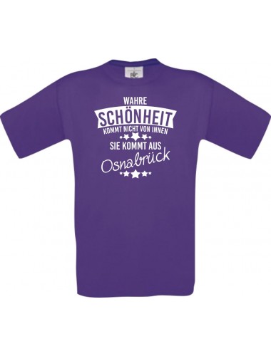 Unisex T-Shirt Wahre Schönheit kommt aus Osnabrück, lila, L