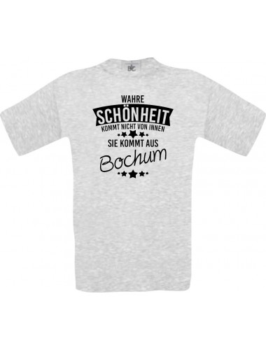 Unisex T-Shirt Wahre Schönheit kommt aus Bochum, ash, L