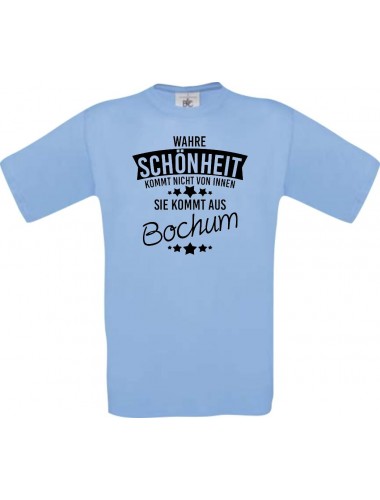 Unisex T-Shirt Wahre Schönheit kommt aus Bochum, hellblau, L