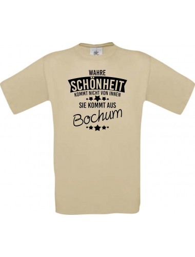 Unisex T-Shirt Wahre Schönheit kommt aus Bochum, khaki, L