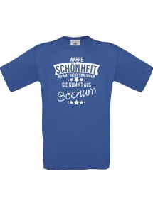 Unisex T-Shirt Wahre Schönheit kommt aus Bochum, royal, L