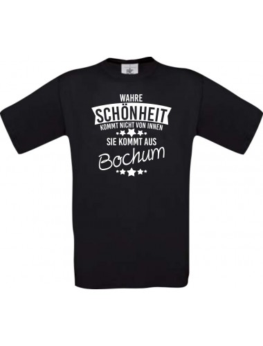 Unisex T-Shirt Wahre Schönheit kommt aus Bochum, schwarz, L