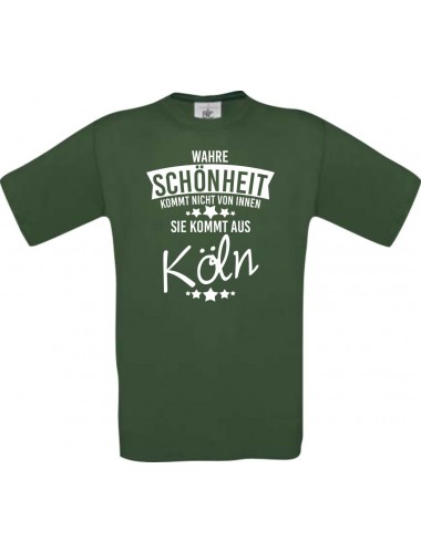 Unisex T-Shirt Wahre Schönheit kommt aus Köln, grün, L
