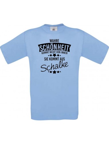 Unisex T-Shirt Wahre Schönheit kommt aus Schalke, hellblau, L