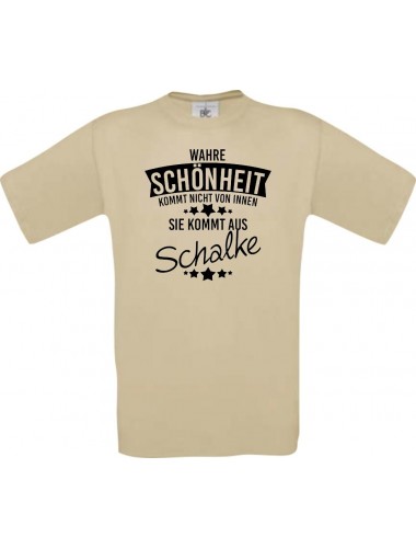 Unisex T-Shirt Wahre Schönheit kommt aus Schalke, khaki, L