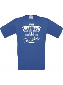 Unisex T-Shirt Wahre Schönheit kommt aus Schalke, royal, L