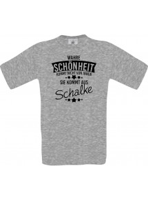 Unisex T-Shirt Wahre Schönheit kommt aus Schalke, sportsgrey, L