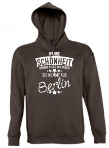 Kapuzen Sweatshirt Wahre Schönheit kommt aus Berlin