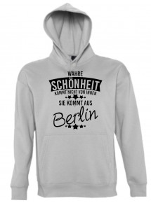 Kapuzen Sweatshirt Wahre Schönheit kommt aus Berlin, sportsgrey, L