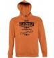 Kapuzen Sweatshirt Wahre Schönheit kommt aus Osnabrück, orange, L