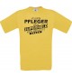 Männer-Shirt Ich bin Pfleger, weil Superheld kein Beruf ist, gelb, Größe L