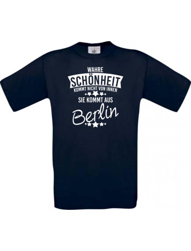 Kinder-Shirt Wahre Schönheit kommt aus Berlin, Farbe blau, 104