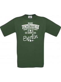 Kinder-Shirt Wahre Schönheit kommt aus Berlin, Farbe dunkelgruen, 104