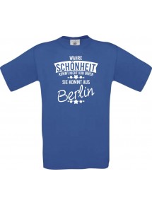 Kinder-Shirt Wahre Schönheit kommt aus Berlin, Farbe royalblau, 104