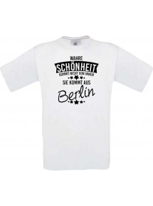 Kinder-Shirt Wahre Schönheit kommt aus Berlin, Farbe weiss, 104