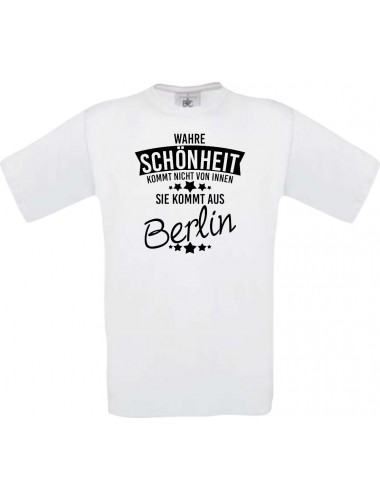 Kinder-Shirt Wahre Schönheit kommt aus Berlin, Farbe weiss, 104
