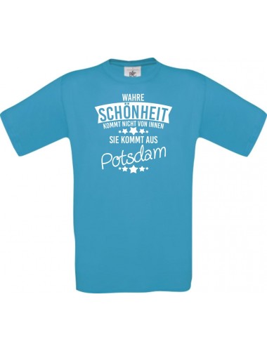 Kinder-Shirt Wahre Schönheit kommt aus Potsdam, Farbe atoll, 104