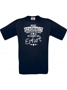 Kinder-Shirt Wahre Schönheit kommt aus Erfurt, Farbe blau, 104