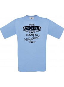 Kinder-Shirt Wahre Schönheit kommt aus Helgoland, Farbe hellblau, 104