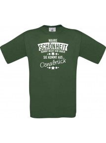 Kinder-Shirt Wahre Schönheit kommt aus Osnabrück, Farbe dunkelgruen, 104