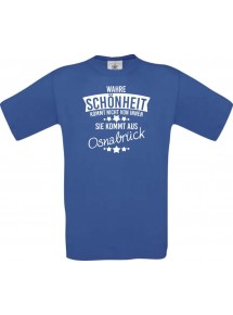 Kinder-Shirt Wahre Schönheit kommt aus Osnabrück, Farbe royalblau, 104