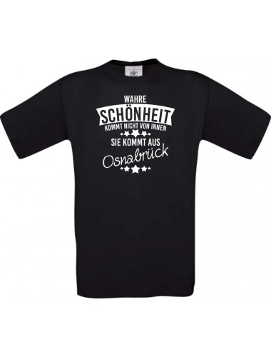 Kinder-Shirt Wahre Schönheit kommt aus Osnabrück, Farbe schwarz, 104