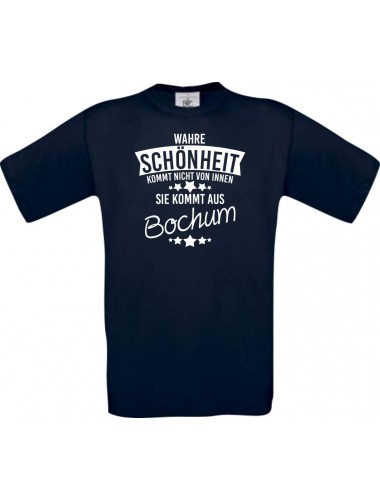 Kinder-Shirt Wahre Schönheit kommt aus Bochum, Farbe blau, 104
