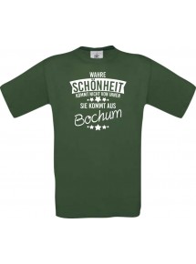 Kinder-Shirt Wahre Schönheit kommt aus Bochum, Farbe dunkelgruen, 104