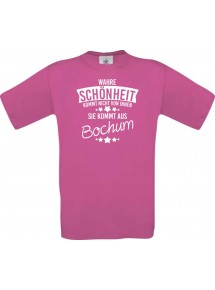 Kinder-Shirt Wahre Schönheit kommt aus Bochum, Farbe pink, 104