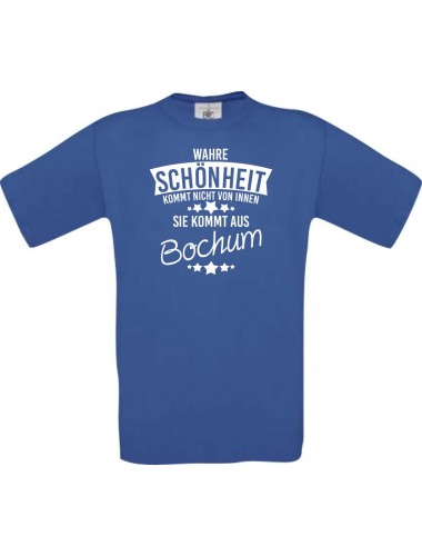 Kinder-Shirt Wahre Schönheit kommt aus Bochum, Farbe royalblau, 104
