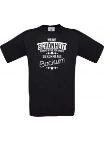 Kinder-Shirt Wahre Schönheit kommt aus Bochum, Farbe schwarz, 104