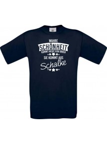 Kinder-Shirt Wahre Schönheit kommt aus Schalke, Farbe blau, 104