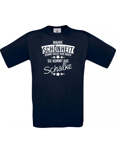 Kinder-Shirt Wahre Schönheit kommt aus Schalke, Farbe blau, 104