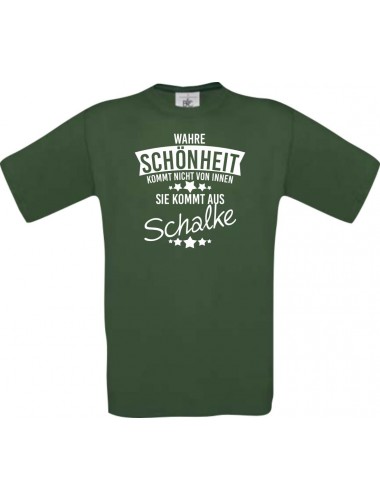 Kinder-Shirt Wahre Schönheit kommt aus Schalke, Farbe dunkelgruen, 104