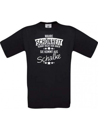 Kinder-Shirt Wahre Schönheit kommt aus Schalke, Farbe schwarz, 104