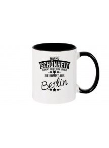Kaffeepott, Wahre Schönheit kommt aus Berlin, schwarz