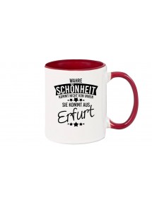 Kaffeepott, Wahre Schönheit kommt aus Erfurt, burgundy