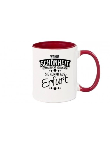 Kaffeepott, Wahre Schönheit kommt aus Erfurt, burgundy