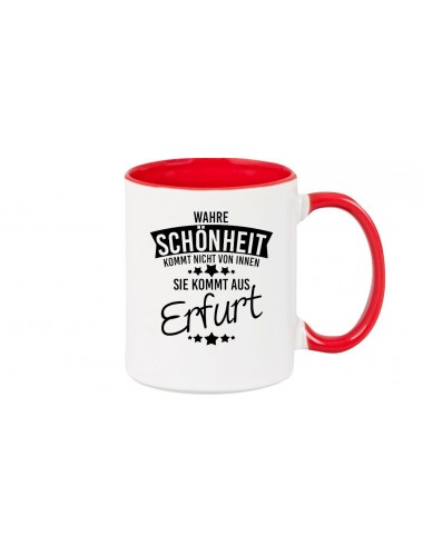 Kaffeepott, Wahre Schönheit kommt aus Erfurt, rot