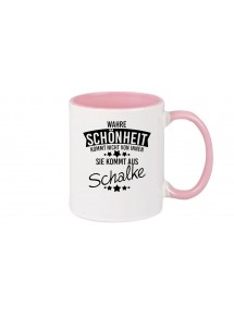 Kaffeepott, Wahre Schönheit kommt aus Schalke, rosa