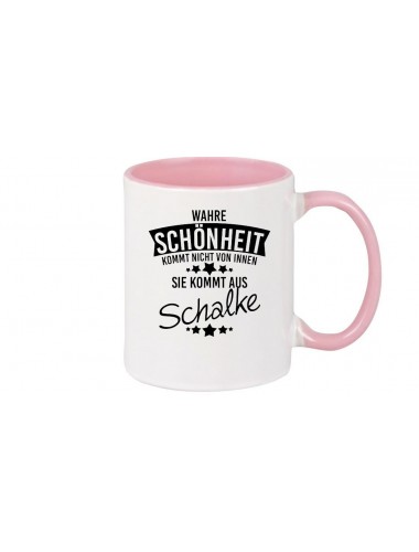 Kaffeepott, Wahre Schönheit kommt aus Schalke, rosa